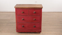 Load and play video in Gallery viewer, Antique Shabby Strawberry 4-Drawer Dresser
