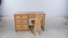 Load and play video in Gallery viewer, Vintage Arts and Crafts Style Oak Desk and Chair Set
