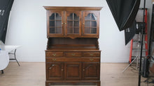Load and play video in Gallery viewer, Rare Antique L. Hitchcock Two-Piece Hutch &amp; Sideboard with Glass Display Cabinet
