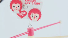 Load and play video in Gallery viewer, Vintage Knickerbocker Raggedy Ann and Andy Musical Crib Mobile Hand Painted Wood
