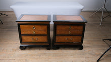 Load and play video in Gallery viewer, Pair of Oriental Nightstands- Bassett
