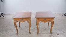 Load and play video in Gallery viewer, Pair of Thomasville Solid Wood French Provincial End Tables
