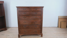 Load and play video in Gallery viewer, Solid Pine Tall Dresser Chest with Dovetail Drawers and Traditional Styling
