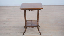 Load and play video in Gallery viewer, Antique Eastlake Side Table with Lower Shelf – Solid Walnut Accent Table
