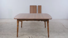Load and play video in Gallery viewer, Traditional Wood Extendable Dining Table with Turned Legs and Extension Leaves
