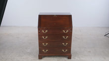 Load and play video in Gallery viewer, Traditional Mahogany Finish Drop Front Secretary Desk with Four Drawers
