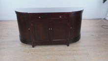 Load and play video in Gallery viewer, Crate &amp; Barrel Solid Cherry Rounded-End Sideboard with Open Shelf Interior
