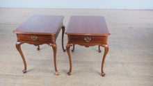 Load and play video in Gallery viewer, Pair of Lexington Cherry Chippendale Side Tables – 490-943
