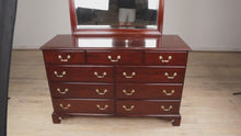 Load and play video in Gallery viewer, Heirloom Mahogany Chippendale Dresser by Craftique
