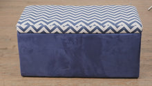 Load and play video in Gallery viewer, Navy Chevron Storage Bench / Trunk I.
