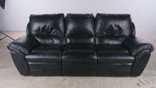 Load and play video in Gallery viewer, Black Leather Triple Reclining Sofa
