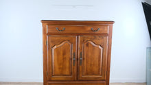 Load and play video in Gallery viewer, Ethan Allen Cherry Wood Gentleman's Chest with Cabinet Storage
