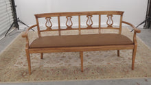 Load and play video in Gallery viewer, Antique Italian Bench with Lyre Accent Back
