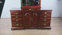 Load and play video in Gallery viewer, Pennsylvania House Solid Wood Traditional Triple Dresser with Mirror
