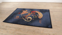 Load and play video in Gallery viewer, Abstract Geometric Rug - Navy/Black - 5.3 x 7.6
