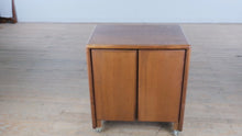 Load and play video in Gallery viewer, Modern Solid Wood Office Credenza – Rolling Storage Cabinet
