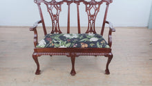 Load and play video in Gallery viewer, Chippendale Style Mahogany Bench with Carved Openwork Back
