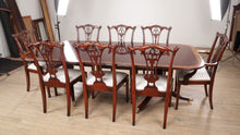 Load and play video in Gallery viewer, Handcrafted Double Pedestal Dining Set by Ardley Hall-8 Chairs
