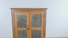 Load and play video in Gallery viewer, Antique Oak Pie Safe Cabinet with Punched Tin Doors
