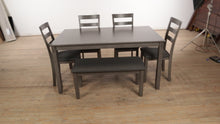 Load and play video in Gallery viewer, Ashely Signature Bridson Dining Set - 4 Chairs + Bench
