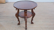 Load and play video in Gallery viewer, Stanford Furniture Kilimanjaro Round Carved Wood Side Table - Dark Finish
