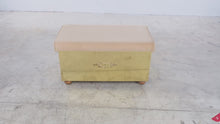 Load and play video in Gallery viewer, Brass Clad Cedar Lined Storage Bench with Upholstered Top
