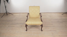 Load and play video in Gallery viewer, Golden Floral Acanthus Carved Arm Chair
