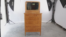 Load and play video in Gallery viewer, Bird&#39;s Eye Maple 6-Drawer Chest of Drawers and Mirror
