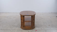 Load and play video in Gallery viewer, Traditional Oak Octagonal End Table with Open Shelves

