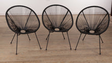 Load and play video in Gallery viewer, 3 Outdoor Egg Chairs with Woven Seats
