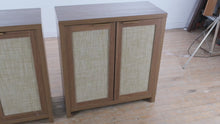 Load and play video in Gallery viewer, OAKHAM Home Rattan Storage Cabinet Set of 2 in Walnut Finish
