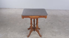 Load and play video in Gallery viewer, Antique Victorian Walnut Side Table with Stone Top
