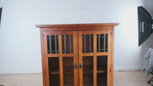Load and play video in Gallery viewer, Mission-Style Oak Glass Door Bookcase - Bassett
