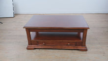 Load and play video in Gallery viewer, Traditional Cherry Lift Top Coffee Table with Drawer and Shelf Storage
