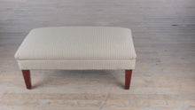 Load and play video in Gallery viewer, Striped Upholstered Storage Bench with Tapered Wood Legs
