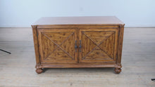 Load and play video in Gallery viewer, Bahama Style Reeded Front Entertainment Cabinet with Pull-Out Media Trays
