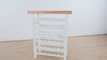 Load and play video in Gallery viewer, Rustic Whitewashed Wood Wine Rack Console Table 36 Inch
