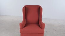 Load and play video in Gallery viewer, Traditional Rose Upholstered Wingback Accent Chair with Carved Queen Anne Legs
