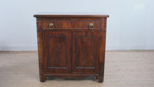Load and play video in Gallery viewer, Antique Mahogany Wash Cabinet with Paneled Doors and Beaded Trim
