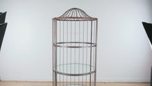 Load and play video in Gallery viewer, Iron Birdcage Style Etagere Display Shelf with Glass Shelves

