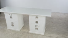 Load and play video in Gallery viewer, Pottery Barn Bedford Rectangular Desk Set in Antique White
