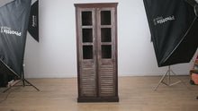Load and play video in Gallery viewer, Rustic Purple Wood Cabinet – 85.5&quot; Tall
