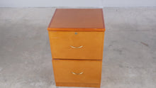 Load and play video in Gallery viewer, Modern Two Drawer Locking File Cabinet in Cherry Finish

