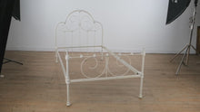 Load and play video in Gallery viewer, Antique White Wrought Iron Bed – Twin Size
