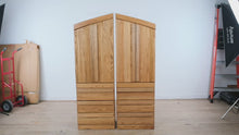 Load and play video in Gallery viewer, Oak Armoire Storage Cabinets Pair
