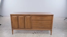 Load and play video in Gallery viewer, Broyhill Premier Forward 70 Mid Century Modern Walnut Dresser Credenza
