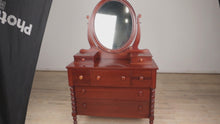 Load and play video in Gallery viewer, Collector&#39;s Cherry Empire Dresser with Mirror by Davis Cabinet Co

