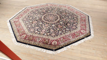 Load and play video in Gallery viewer, Rare Octagonal Floral Rug - 8 x 8
