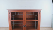 Load and play video in Gallery viewer, Canal Dover Hill House Solid Cherry Display Cabinet with Leaded Glass Doors
