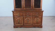 Load and play video in Gallery viewer, Broyhill Traditional Cherry Finish China Cabinet and Hutch with Glass Display Doors
